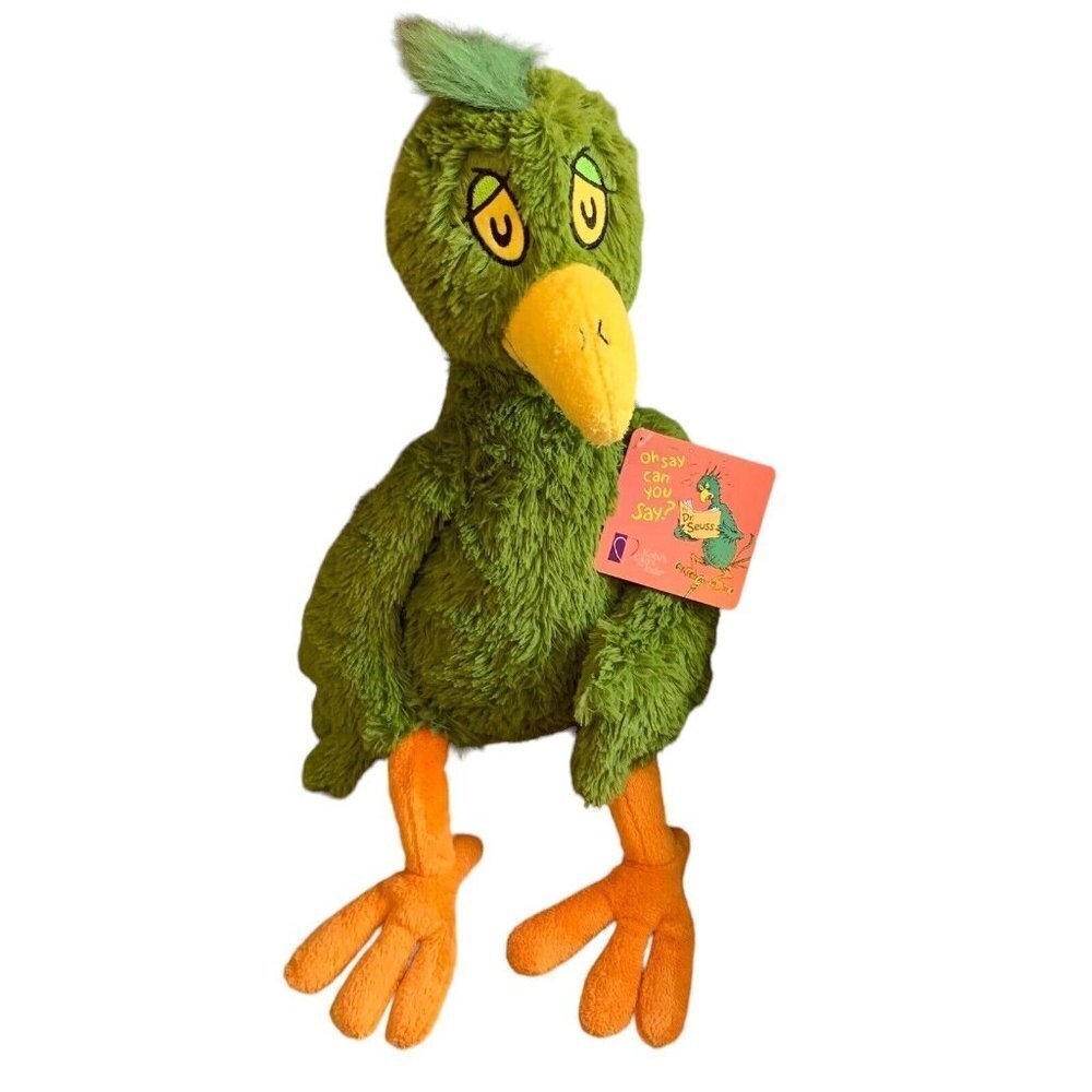NWT Kohls Cares Green Parrot Bird Plush Oh Say Can You Say Dr Seuss Hooe…​​​​